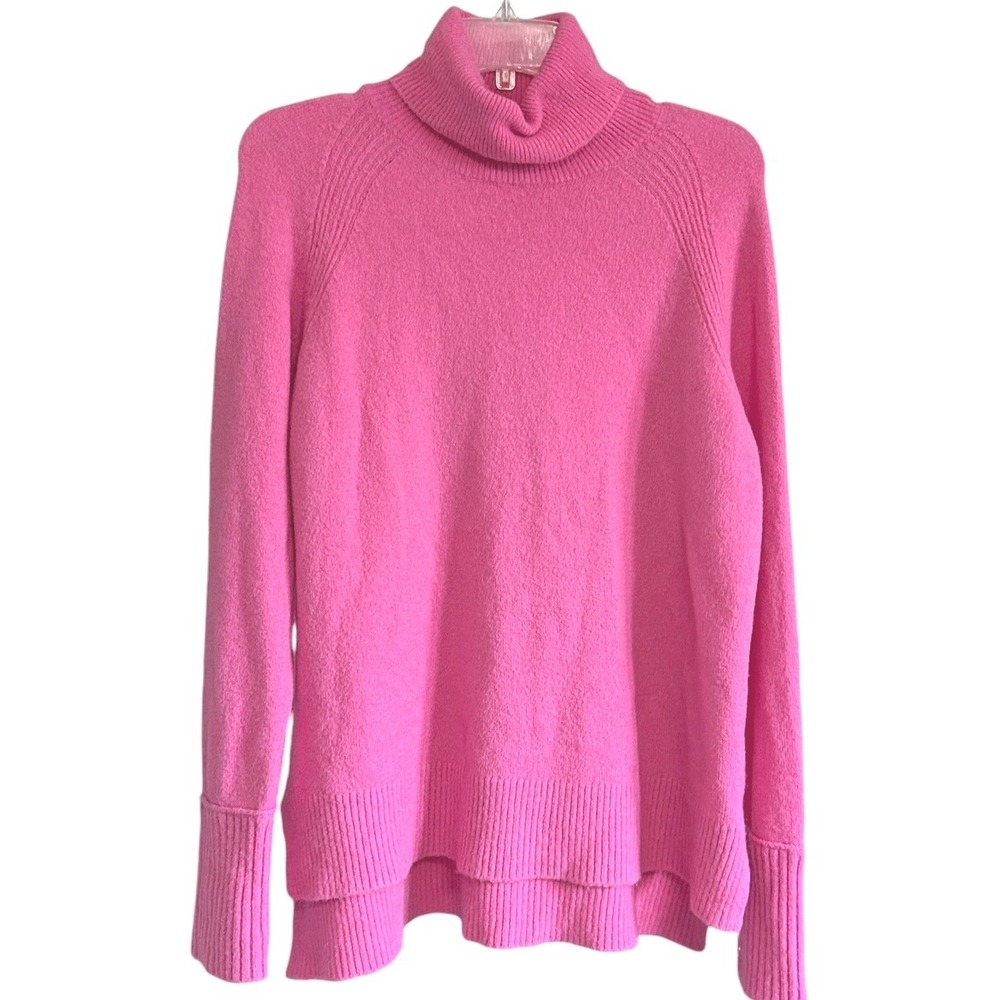 J.Crew Hot Pink Merino Wool Alpaca Blend Turtleneck Sweater Womens Medium